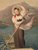 Portrait d’Elisabeth Grossmann en batelière sur le lac de Brienz