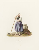 Femme en pied en costume argovien