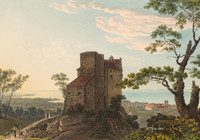 Rorschach, vue partielle du sud-est. Au premier plan, château Sainte-Anne; à l’arrière-plan, lac de Constance.