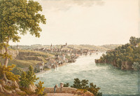 Veduta di Sciaffusa e del Reno da ovest