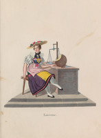 Figura intera di donna in costume tradizionale del Cantone di Lucerna
