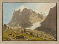 Grindelwald, veduta parziale da ovest con ghiacciaio superiore di Grindelwald