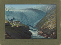 Fronte del ghiacciaio Paradies; in primo piano sgorga il Reno Posteriore