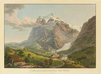 Grindelwald, veduta parziale da ovest con ghiacciaio superiore di Grindelwald