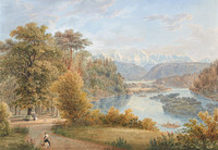 Environs de Berne, parc de l‘Elfenau, vue sur les Alpes