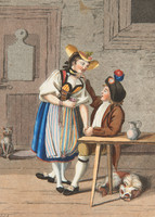 Homme séduisant une femme dans une taverne