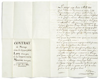 Certificato di matrimonio tra Henriette-Louise de Meuron e Gabriel Lory «Fils»