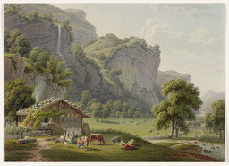 Lauterbrunnen, vista parziale. Fattoria; Giardino; Valle di Lauterbrunnen; Cascate di Staubbach; Cascata