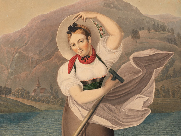 Porträt von Elisabeth Grossmann als Schifferin auf dem Brienzersee