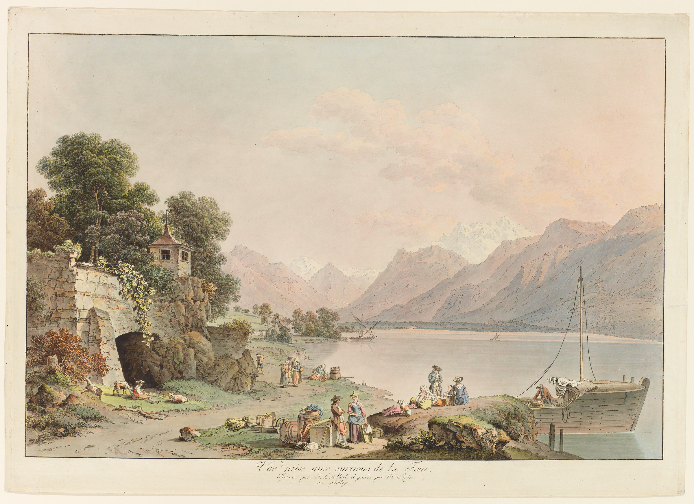 La Tour-de-Peilz, dintorni con porto e Lago Lemano