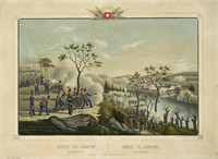 Darstellung der Schlacht bei Lunnern (AG) am 12. November 1847 zwischen den Sonderbundstruppen und der eidgenössischen Armee