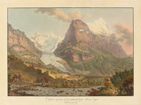 Unterer Grindelwaldgletscher mit Eiger, im Vordergrund die Schwarze Lütschine.