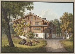 Bauernhaus, Aussenansicht. Bauer; Kapelle